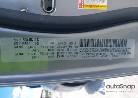 2019 Dodge Journey Se из США, поврежденный, VIN 3C4PDCBB7KT863841